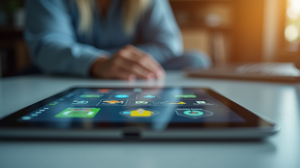 Close-up view of a tablet displaying interactive educational content