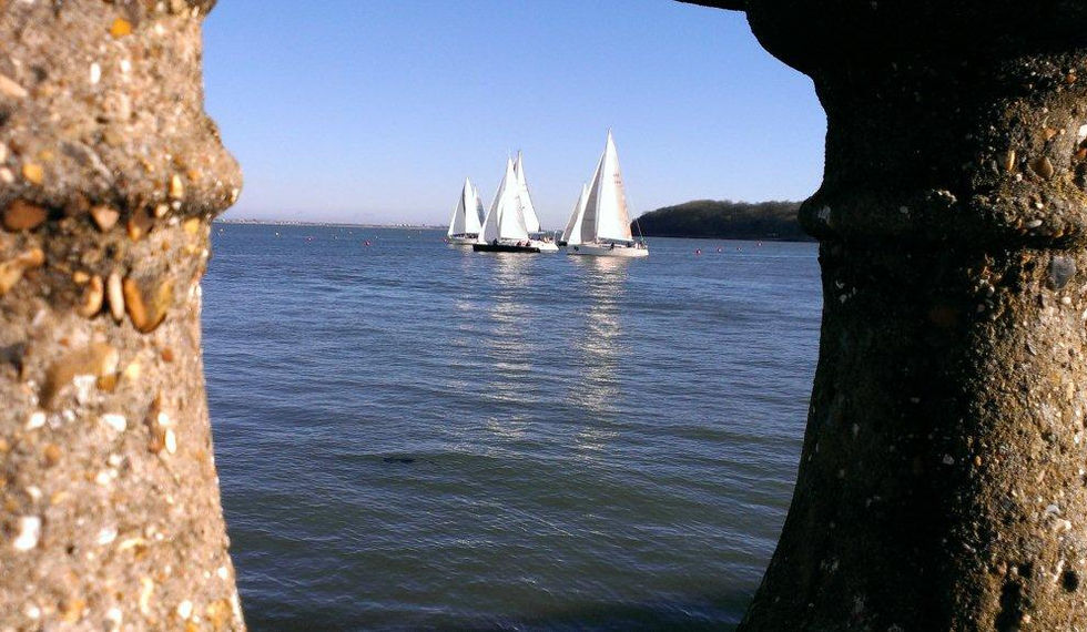 Boats sailing in the Solent