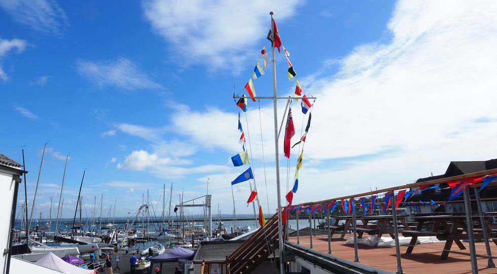 A view of the flags all laid up