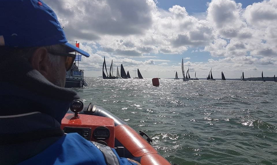 RIB Overlooking Sailing in the Solent