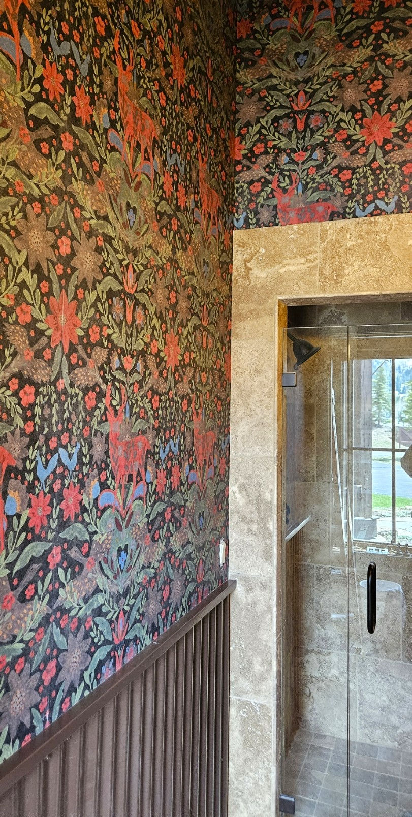 Floral woodland rustic themed wallpaper