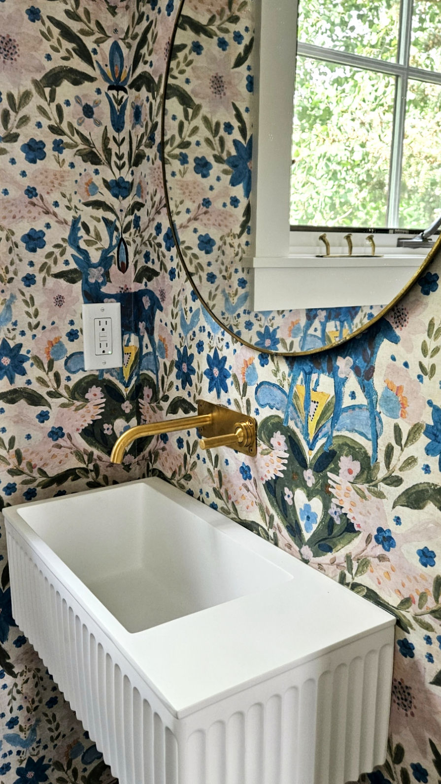 Whimsical floral woodland wallpaper