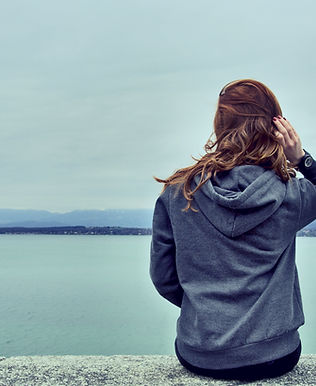 Woman looking at ocean