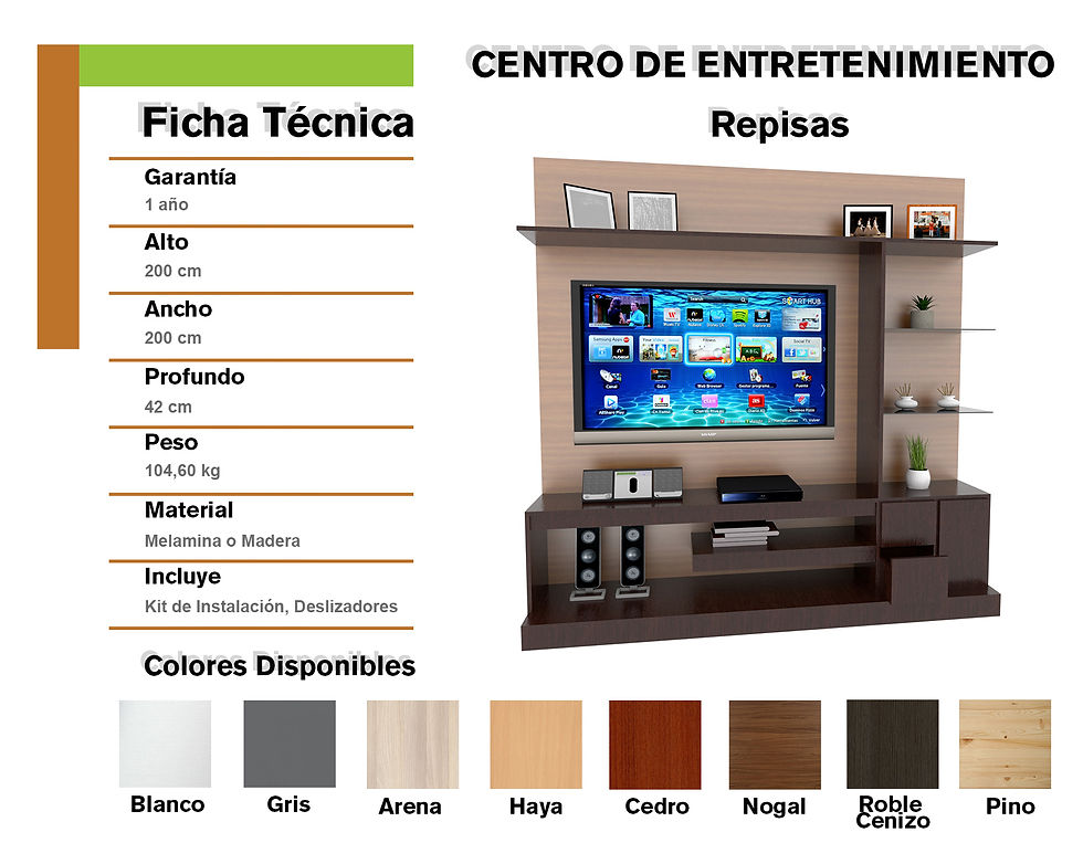 Miniatura: CENTRO DE ENTRETENIMIENTO CON REPISAS