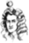 Illustration of Isaac Newton with apple falling on his head