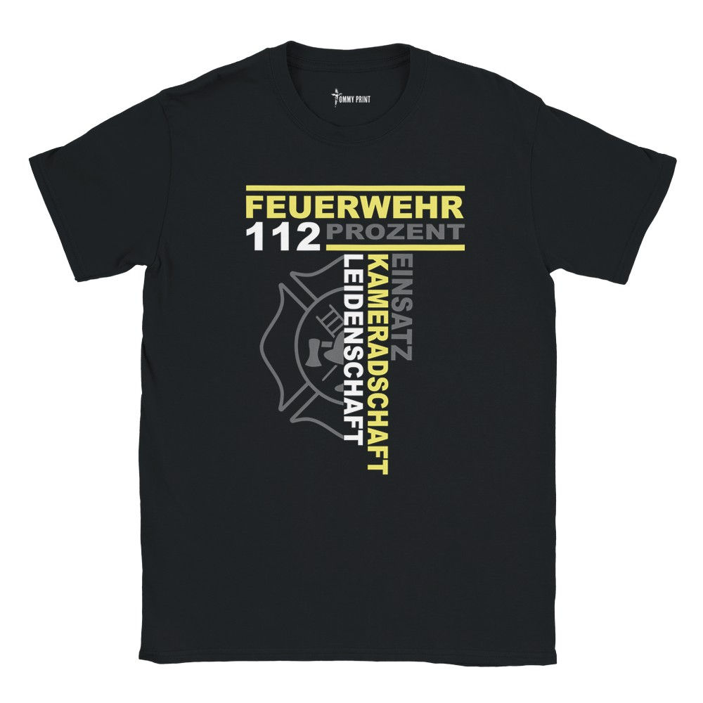 Feuerwehr 112 Prozent Leidenschaft Spruch Unisex T-Shirt