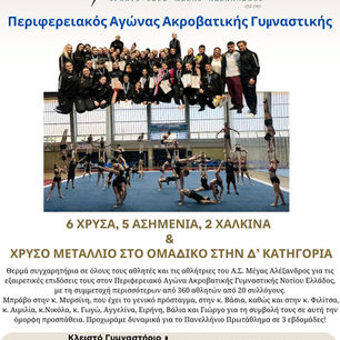 Μεγάλη Επιτυχία για τον Α.Σ. Μέγας Αλέξανδρος: 13 Μετάλλια στον Περιφερειακό Αγώνα Ακροβατικής !