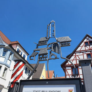 Reliefartige Visualisierung des ehemaligen Steinbrunnentors.