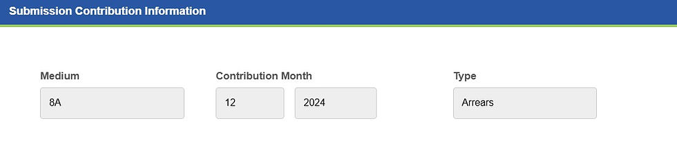 For example 2: The screenshot above is for an arrear contribution for a previous month.