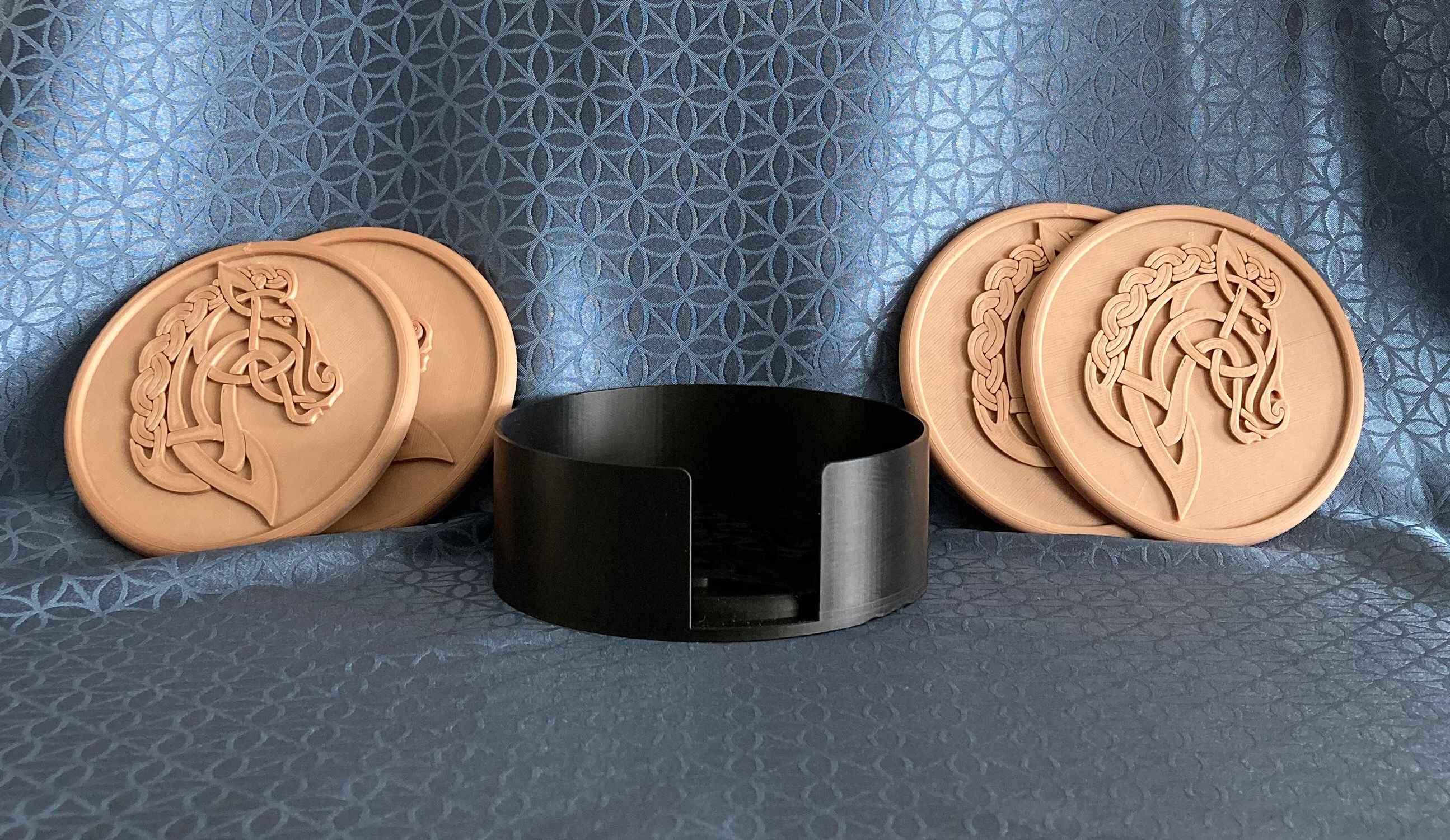 Rohan coasters Set of four and holder