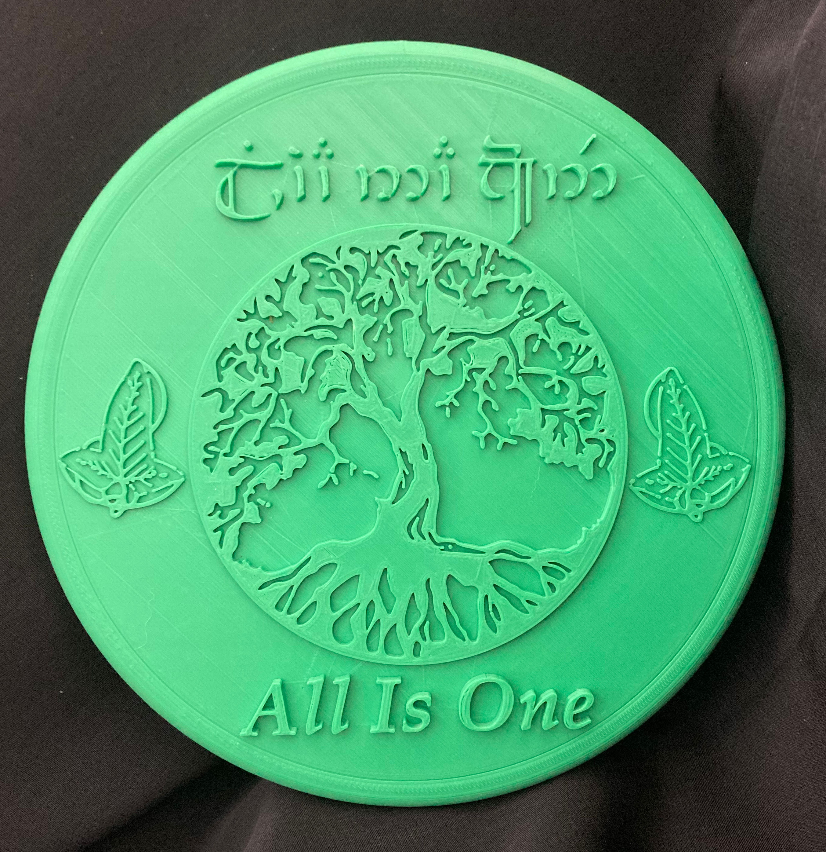 Wall plague - All Is One in Elvish 7 inches wide