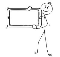 123rfdotcom stick figure holding mobile