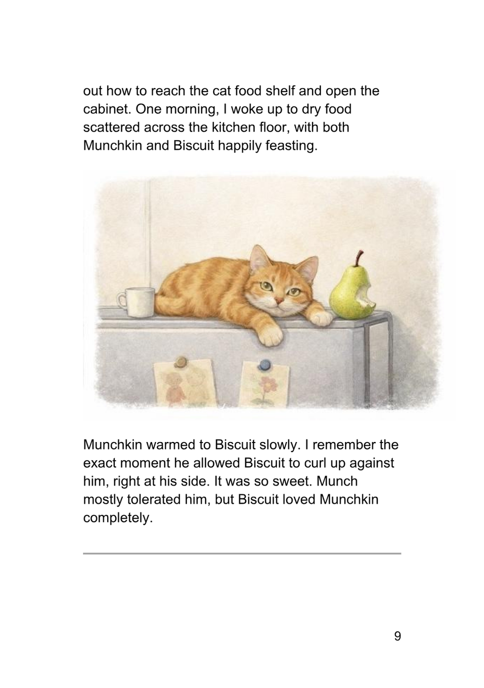 orange cat and pears