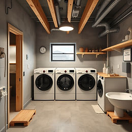 commercial construction of small hotel laundry room.jpg