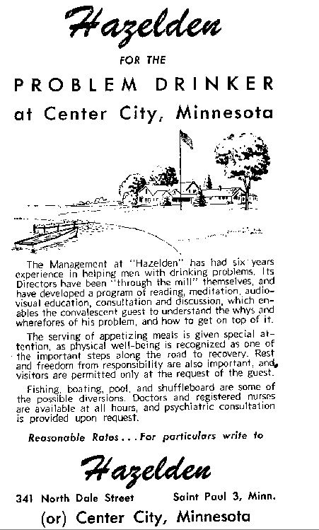 Hazelden advertisement promises "reasonable rates"