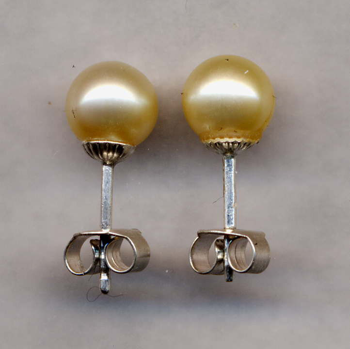 Miniaturbild: Perlohrstecker (Zuchtperle) rund Ø 7 mm, 5 Farben, 925 Sterlingsilber