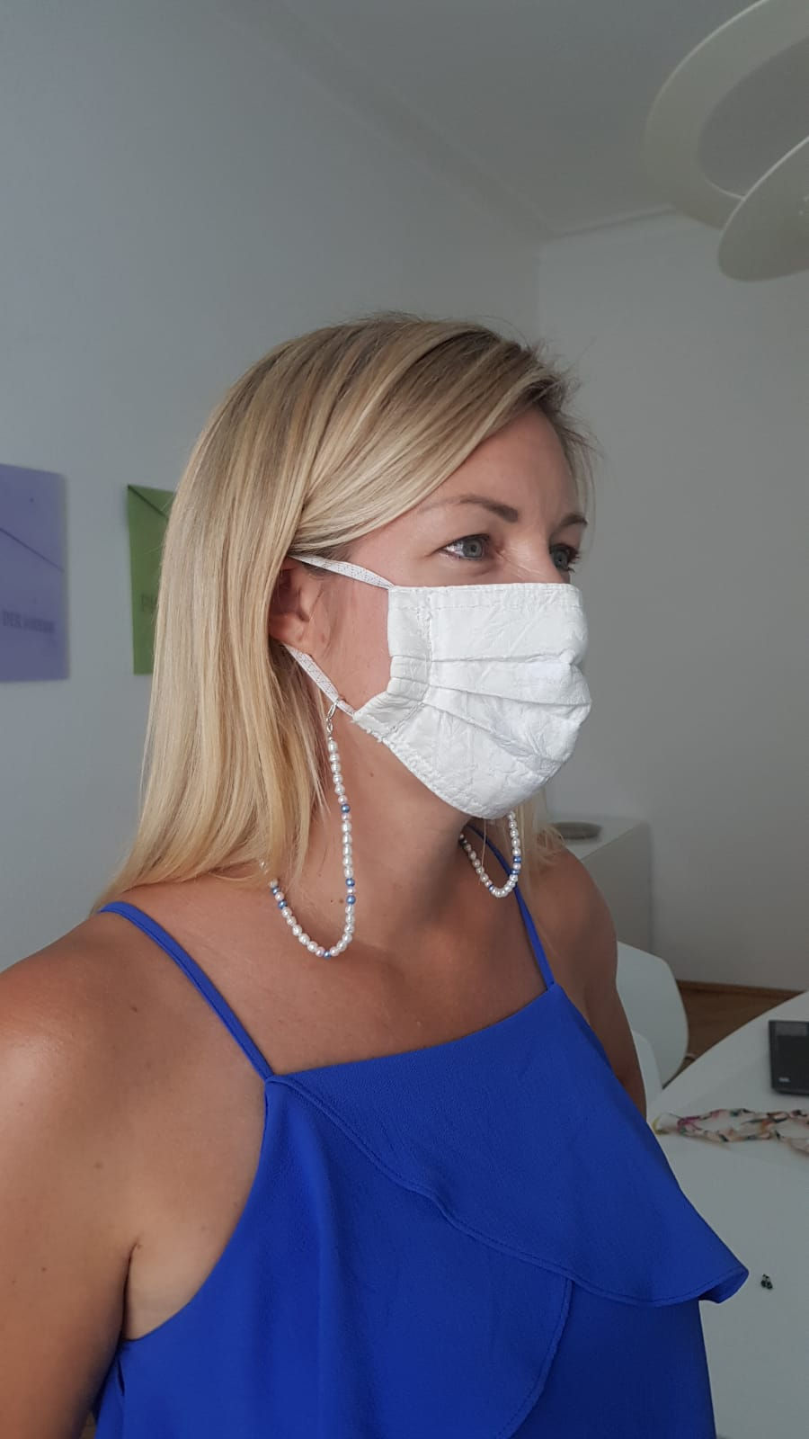 Miniaturbild: Maskenkette rose mit Aubergine