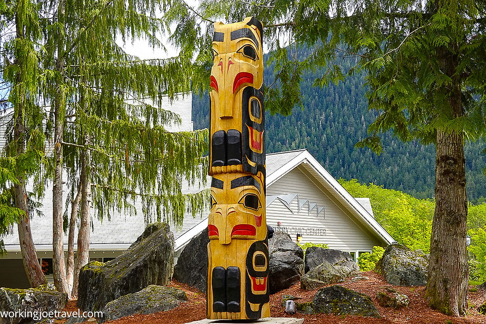 Totem Pole at Ted Ferry Civic Center in Ketchikan Alaska