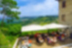 Alfresco Dining Outside the City Walls in San Gimignano, Tuscany Italy