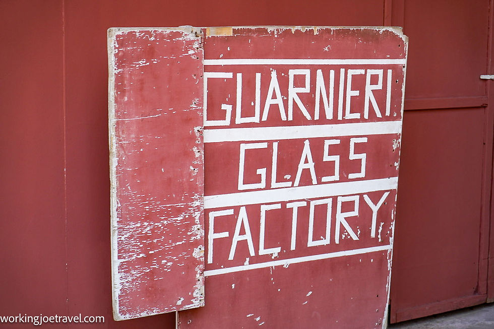 Sign for Guarnieri Glass Factory in Murano Italy \ Things to do in Venice Italy