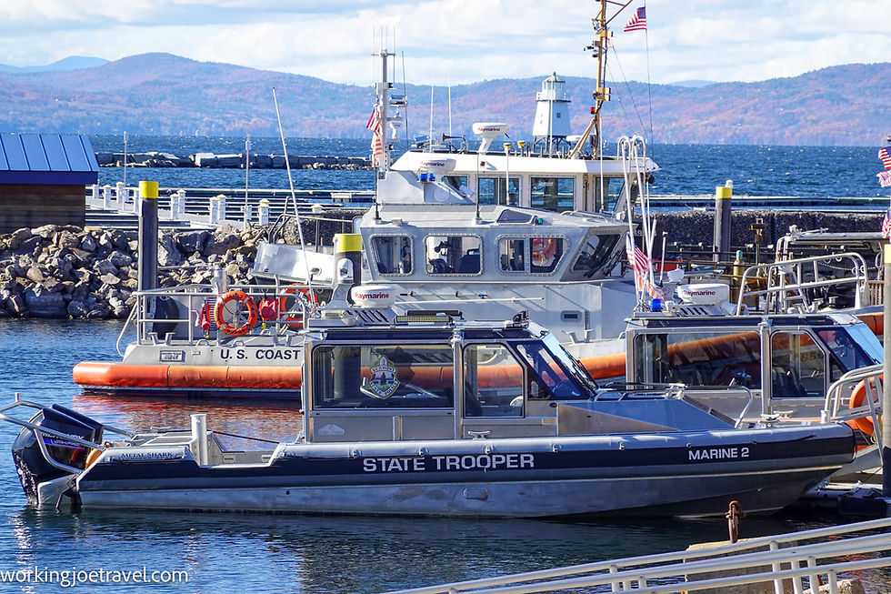 State Trooper Boat on Lake Champlain in Burlington Vermont Harbor