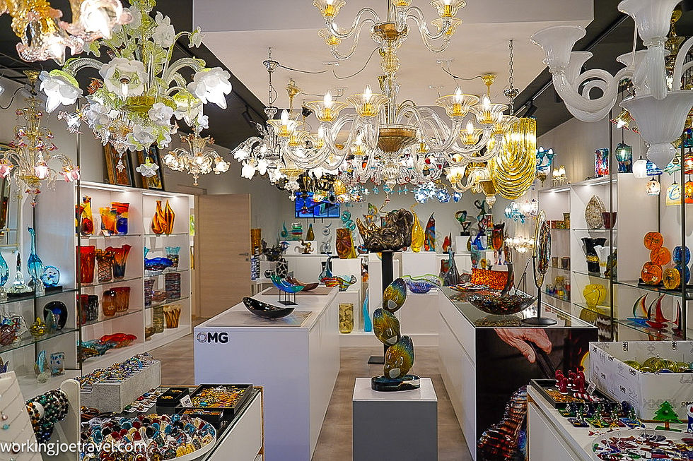 Glass Factory Showroom on Murano Island in the Venetian Islands