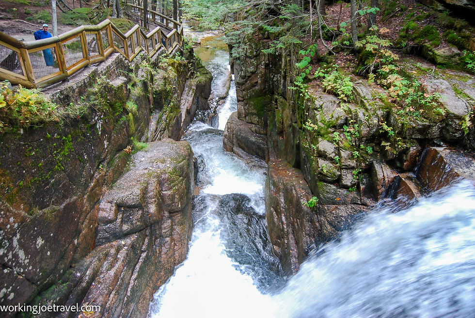 Boardwalk at Sabbaday Falls on the Kancamagus Scenic Byway, New Hampshire