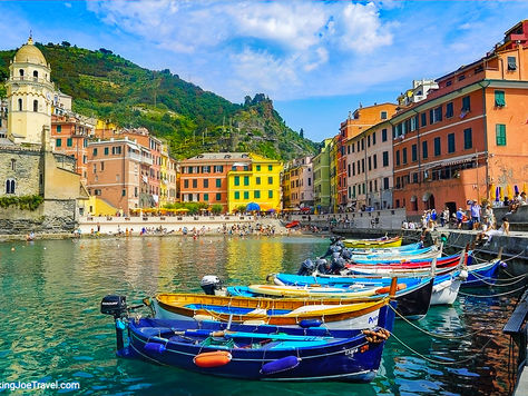 Vernazza Harbor and Piazza Marconi, Cinque Terre, Italy