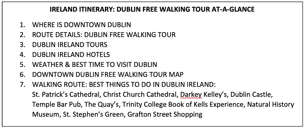 Ireland Itinerary: Dublin Free Walking Tour At A Glance