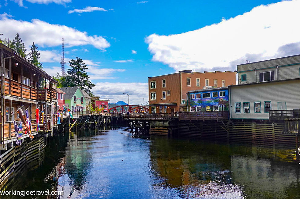 Creek Street and Stedman St. Bridge in Ketchikan Alaska
