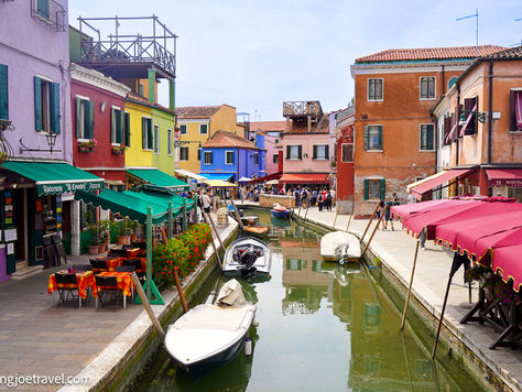 Al Fresco Dining on the Canal in Burano Italy