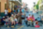 Band playing music on Royal Street in the French Quarter, New Orleans, Louisiana
