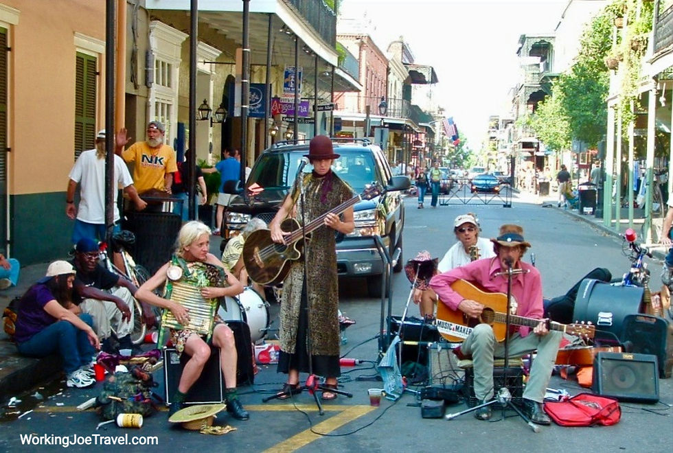 Band playing music on Royal Street in the French Quarter, New Orleans, Louisiana