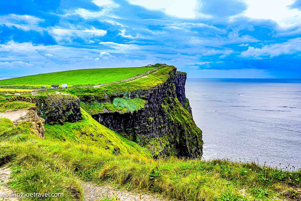 Cliffs of Moher Coastal Walk on the famous cliffs of Ireland in The Burren, County Clare.