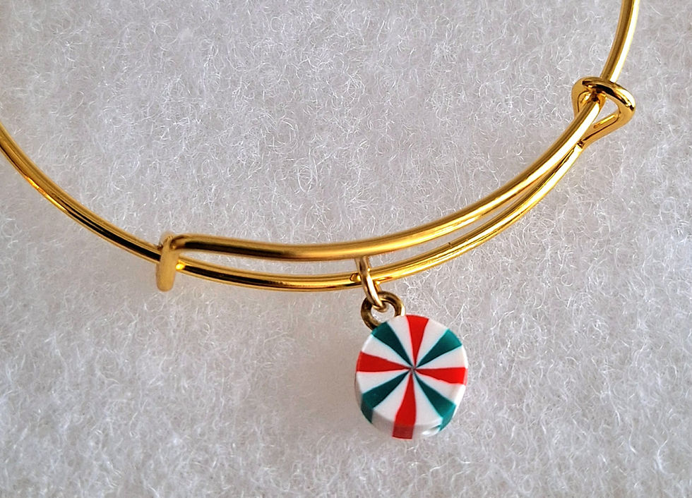 Thumbnail: Christmas Candy Charm Bangle Bracelets