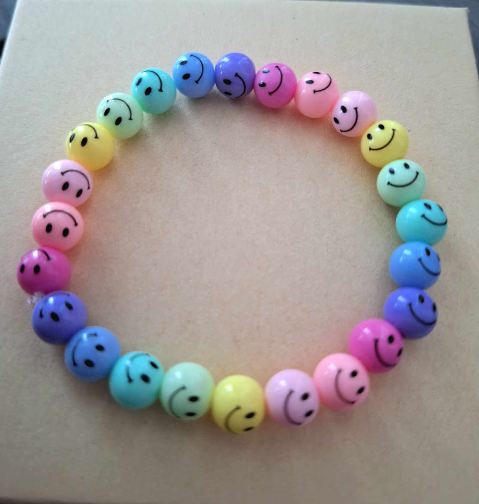 Rainbow Smile Face Beaded Bracelets