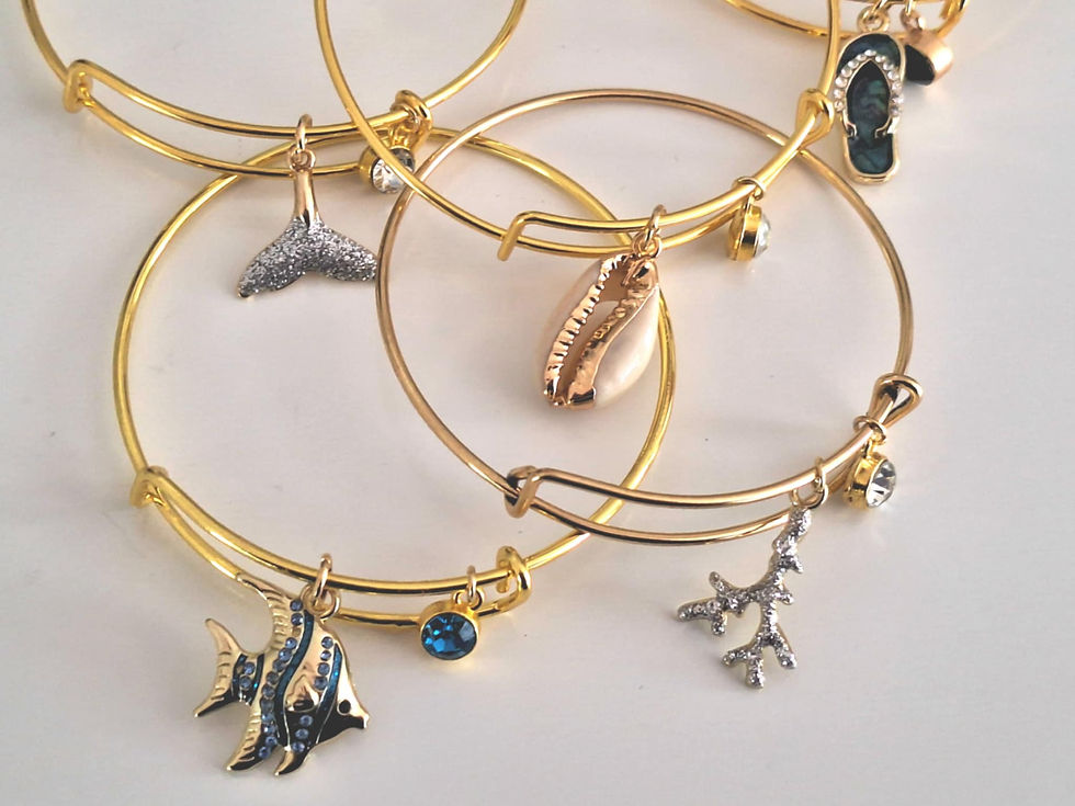 Thumbnail: Beachy Baubles Charm Bangle Bracelets