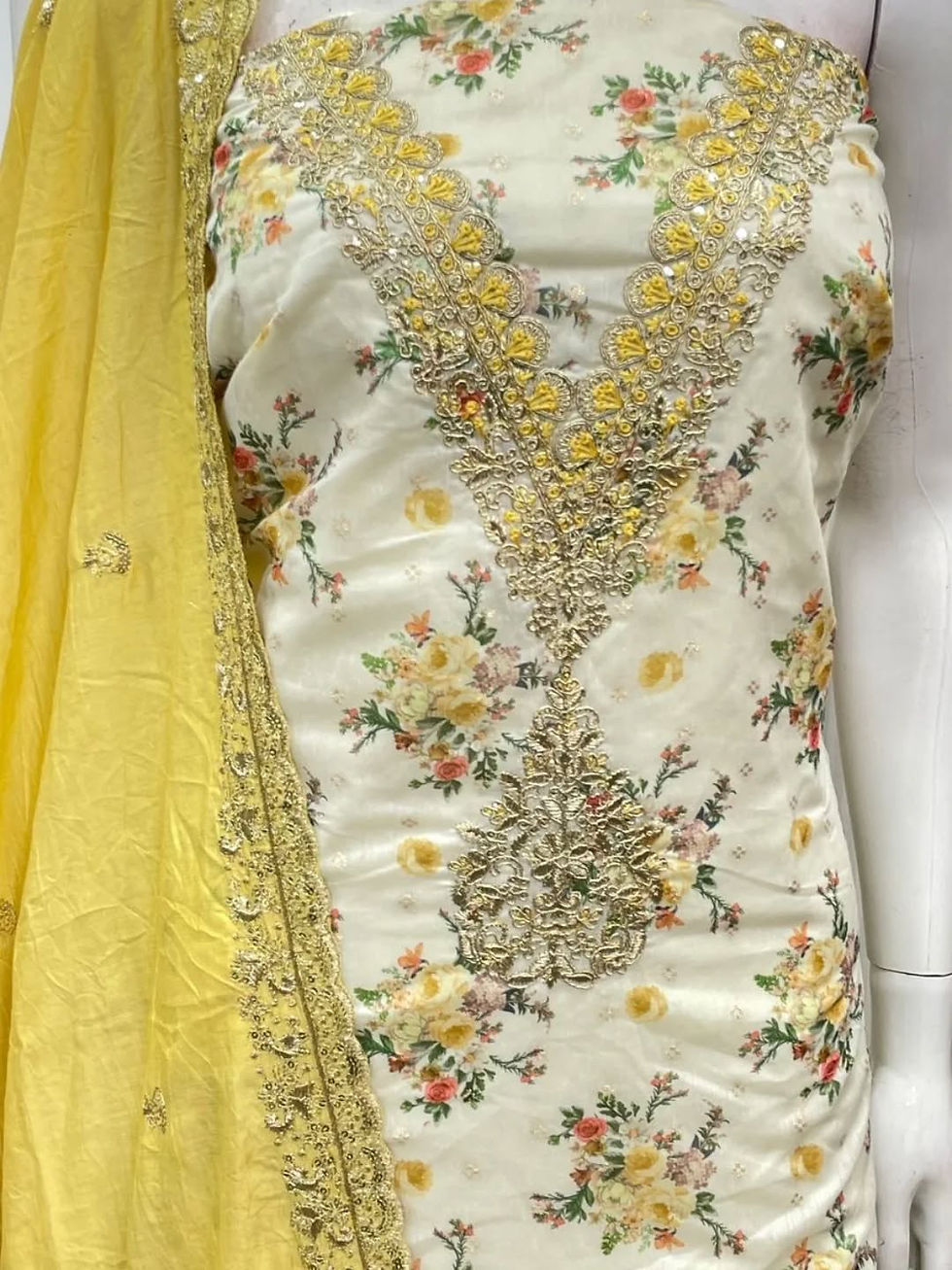 Thumbnail: CHANDERI SILK V neck Contrast 