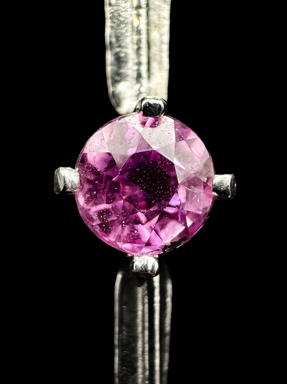 Thumbnail: Spaghetti-Cast Silver Pendant with Pink Sapphire
