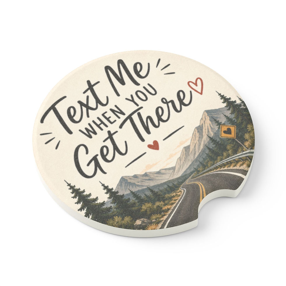 Thumbnail: Made from 100% soapstone with a matte one-sided print - Absorbs condensation to keep vehicle cup holders clean and dry