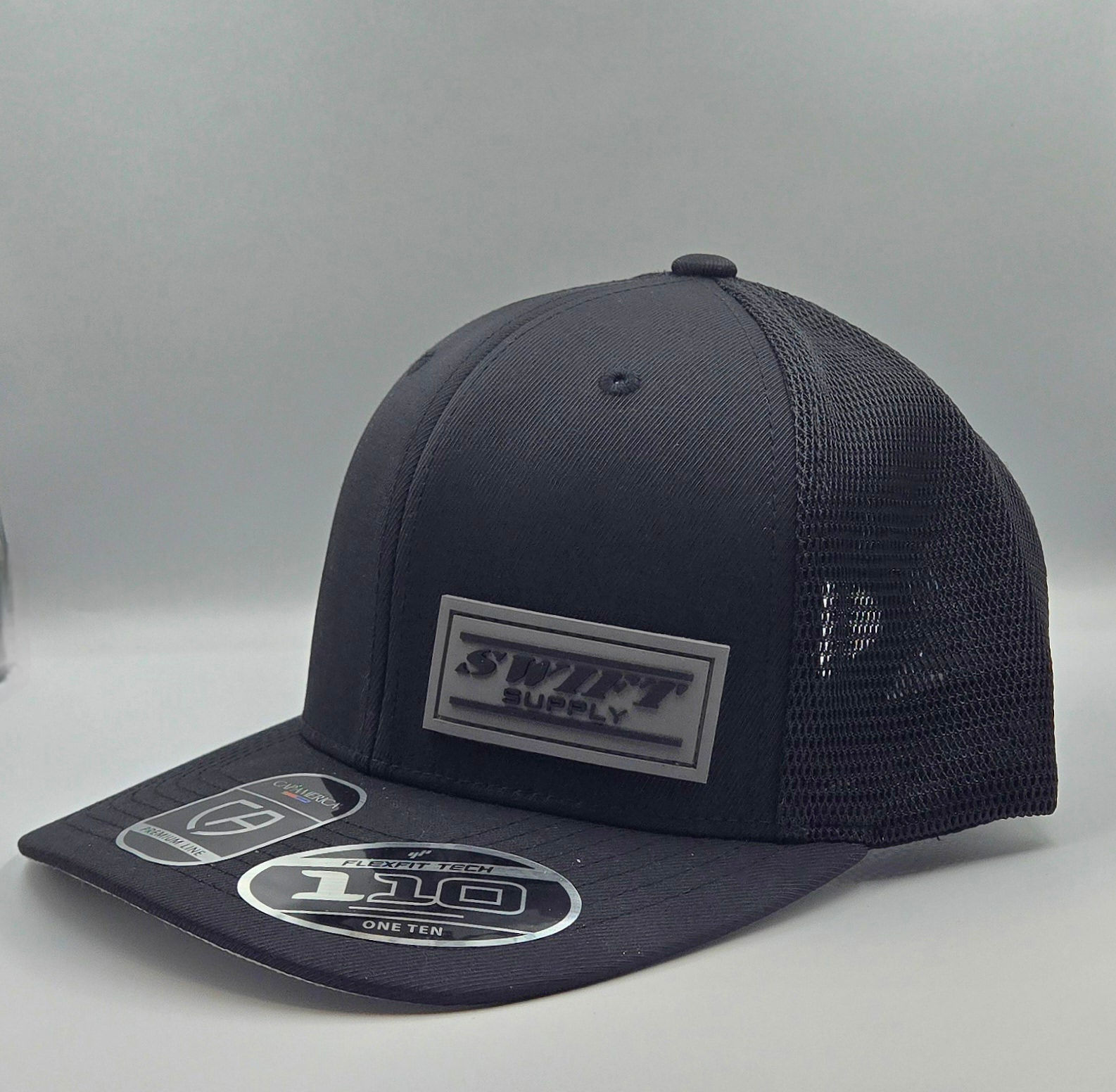 Trucker Hat with Grey Rubber Patch