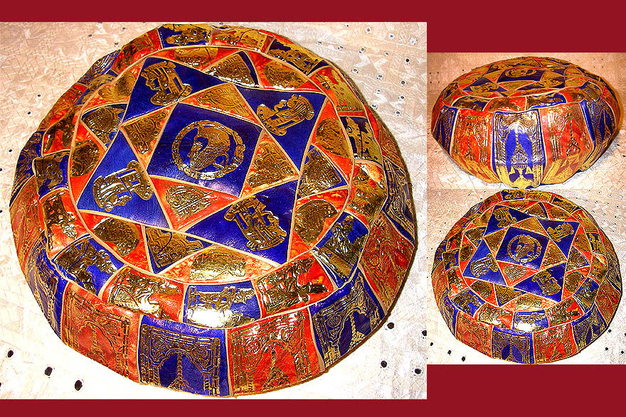 Miniaturbild: Orient Ledersitzkissen - Pouf - Ägypten