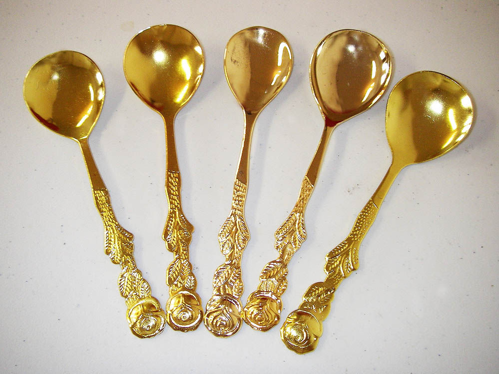 Sahnelöffel - 24 Karat vergolget