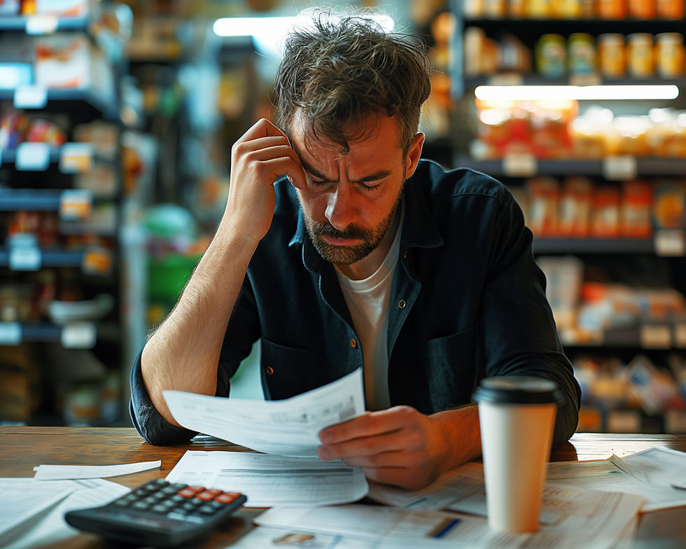 pessoa preocupada com as contas