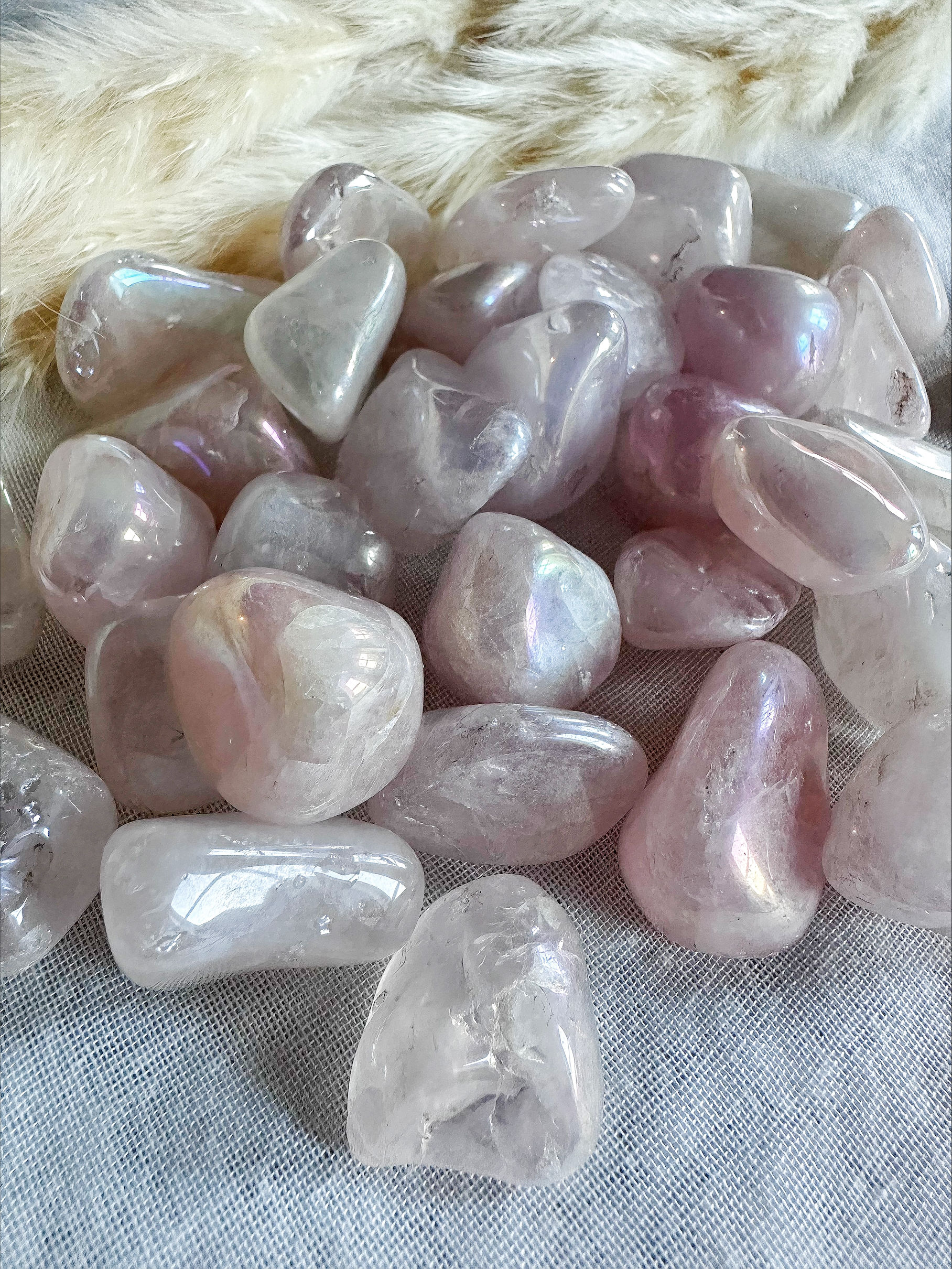 Rose Quartz Aura Tumblestones