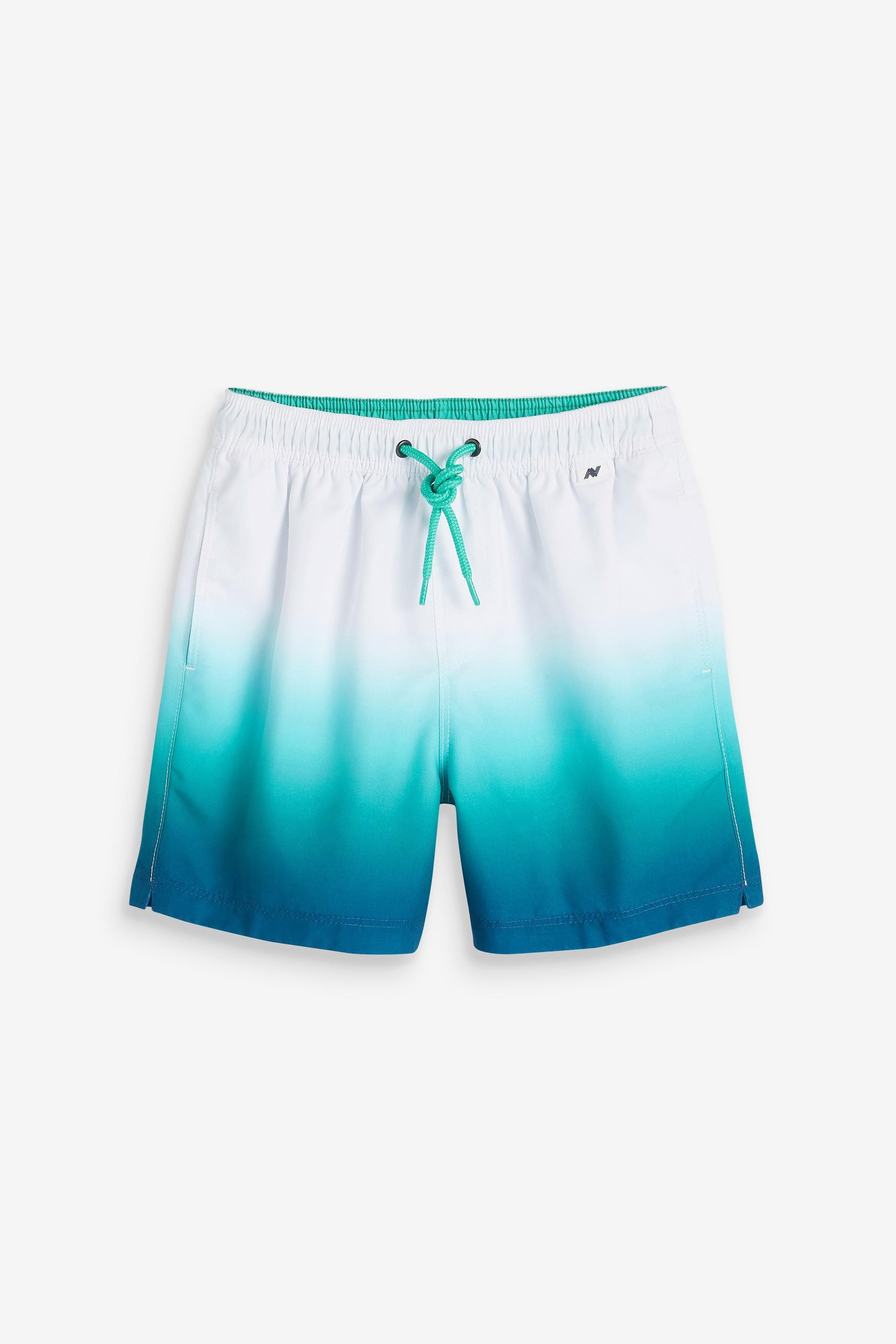 Short De Bain Next Blanc Vert Bleu