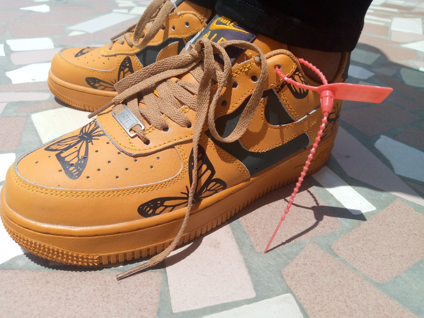 Air Force Marron Or Aux Motifs Papillons Fluorescentes 