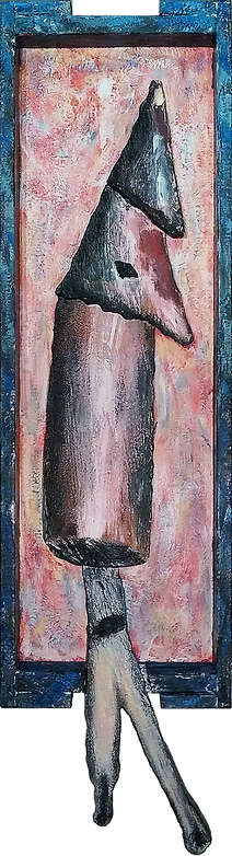 Yarmouk  —   Encaustic on wood, 2017  —   40.25” x 11” x 2.75” (102cm x 28cm x 7cm)