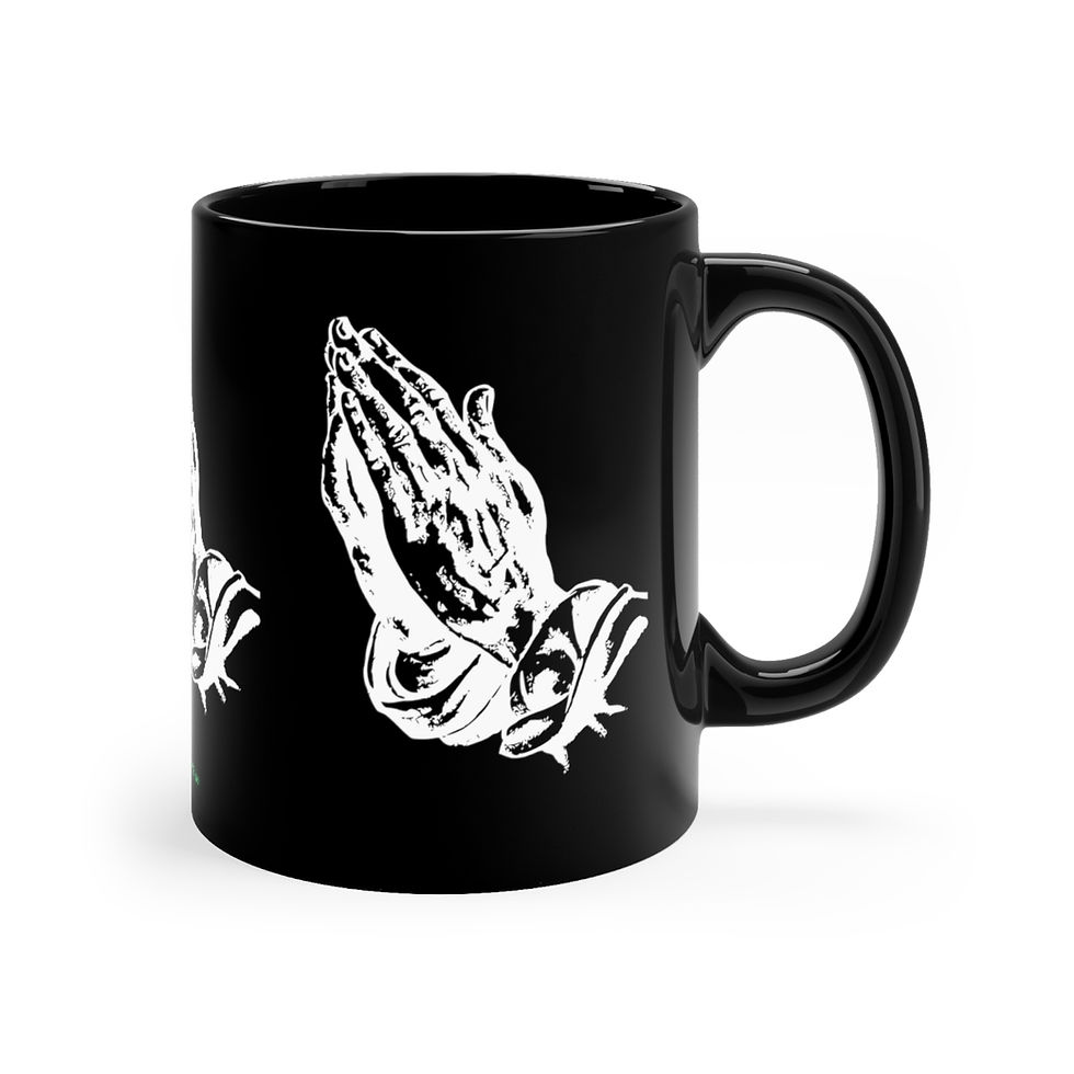 Miniatura: Praying 11oz Black ceramic Mug