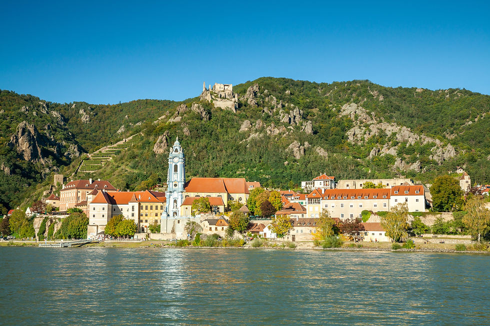Wachau, Wachau-Radweg, Wach-Radtour, Donauradweg, Donau-Radtour, Radfahren, Genussradeln, Radtour, Wachau, Donau, Niederösterreich, Stift Dürnstein, Dürnstein, Ruine Dürnstein